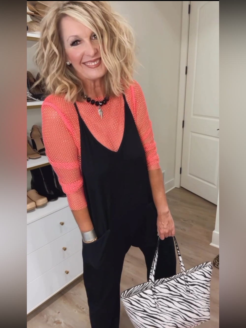Coral Mesh Top
